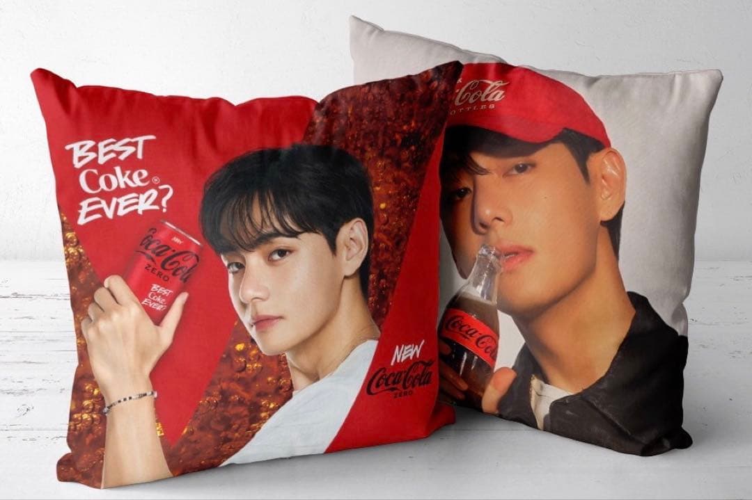 [Б/У] Наволочка для подушки BTS Coca-Cola Тэхён V Tae