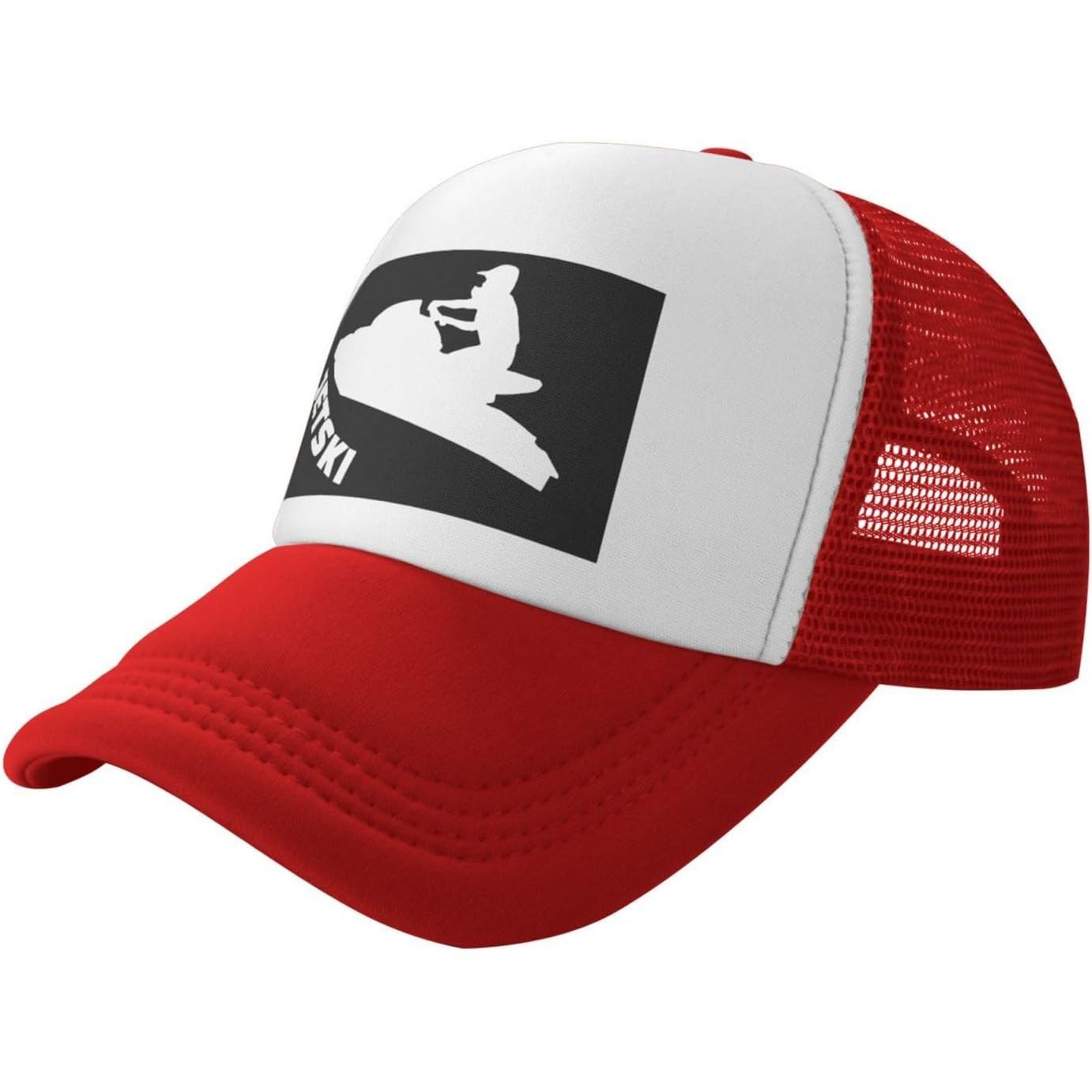 Jet Ski Silhouette Trucker Hat Breathable Mesh Snapback Cap for Unisex Outdoor Sports XS（old）