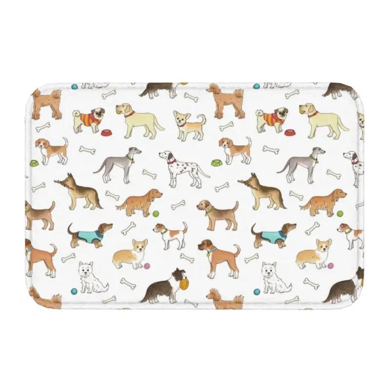 Border Collie Tennis Ball Doormat Anti-Slip Bath Kitchen Mat Living Room Door Floor Entrance Carpet Rug