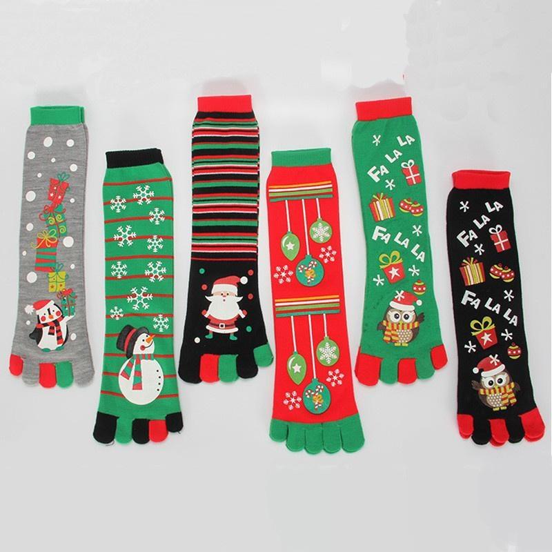 Jesień Zima Dziecięce Bawełniane Świąteczne Czarne Paski Ciepłe Świąteczne Skarpetki Bez Palców