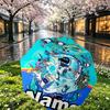 Custom Name Personalized Cosmic Bot Crew Print Umbrella, Auto Open Close, 8‑Rib Sturdy Frame, Commute Camping Hiking Use, Birthday Gift
