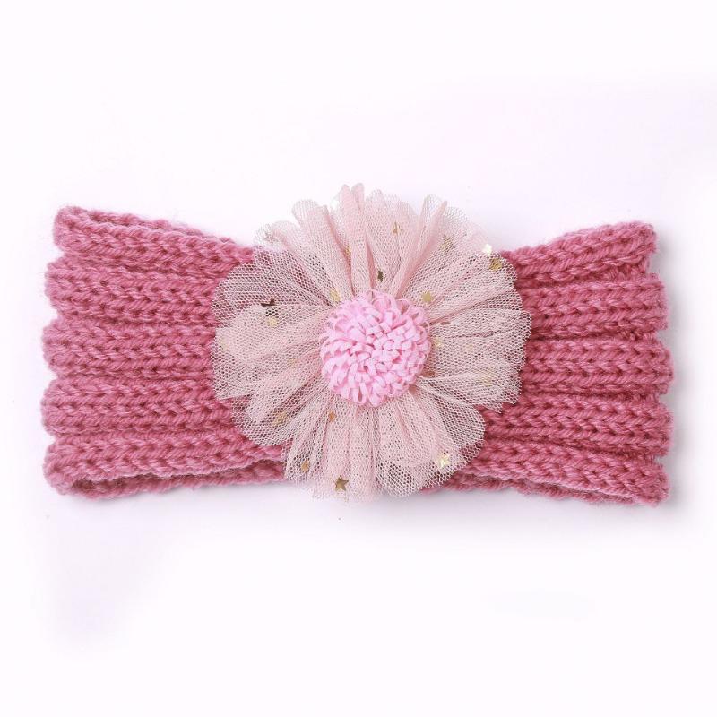 New Children's Winter Warm Headband, Cute Baby Creative Flower Headscarf, Baby Knitted Headband