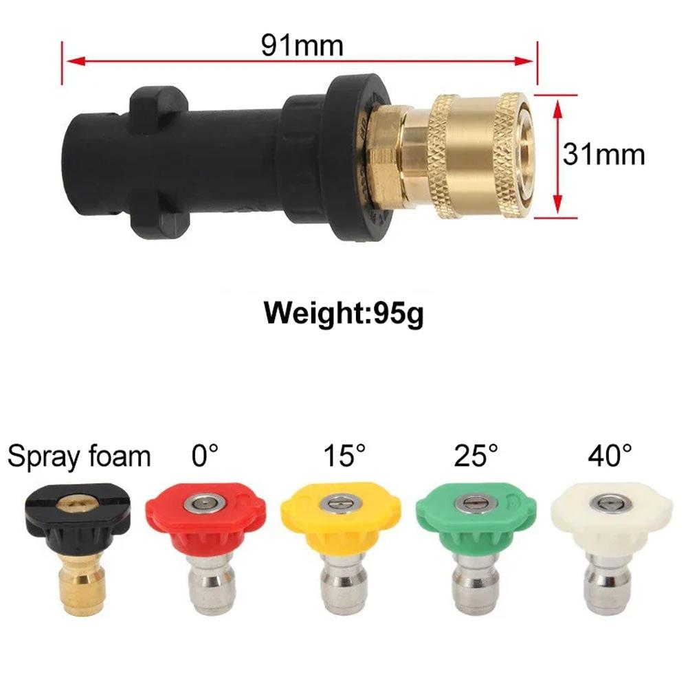 1/4 Quick Connect Pressure Washer Adapter Nozzle Tips Set Compatible With Karcher- K2 K3 K4 K5 K6 K7- High Pressure Cleaner Tool