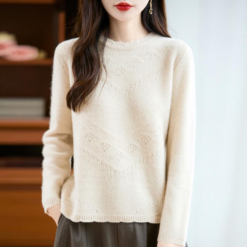 Dámský kašmírový svetr Kašmír Qinghe 30% kašmír 70% vlna podzimní a zimní pulovr hřejivý a módní