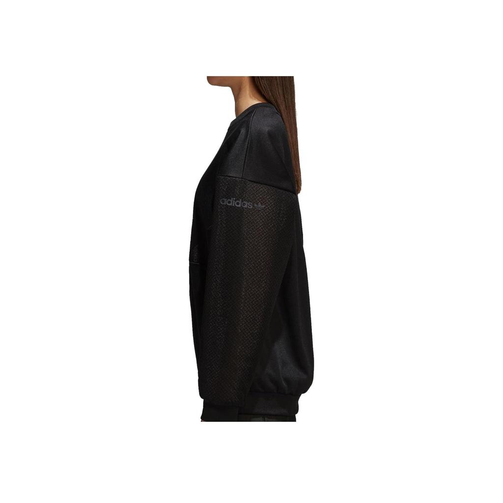 adidas Originals Women's Mesh Sleeve Crew Sweatshirt Black CW4961