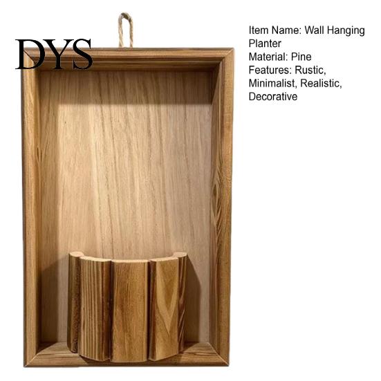 Decorative Wall Concealment Panel Rustic Wood Hanging Planter, Artificial Flower Greenery Storage Frame Mounted Vase for Living Room Entryway,