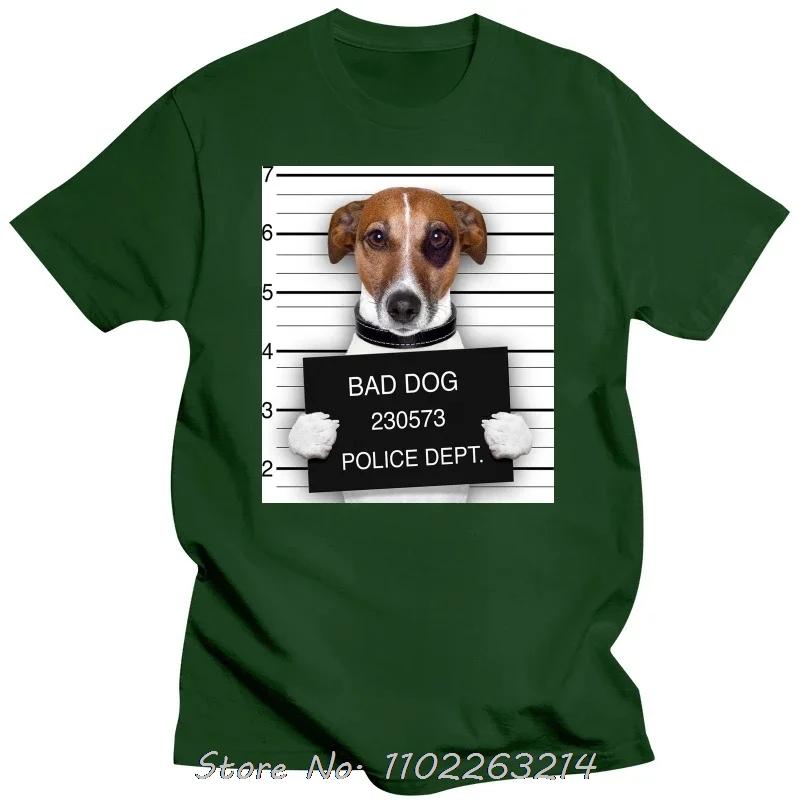 Klasyczny śmieszny T-shirt oversize z Jack Russell Terrierem Zły pies Odzież męska Bawełniany T-shirt pre-shrunk Merch T-shirt fitness