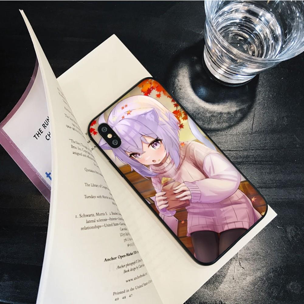 Kawaii Nekomata Okayu Phone Case for iPhone 15 8 7 6 6S Plus X SE 2020 XR XS 14 11 12 13 Mini Pro Max Mobile Case