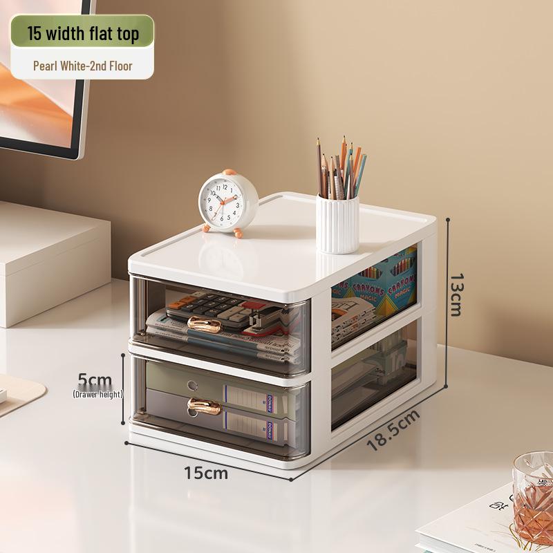 Transparent Multi-Layer Drawer Organizer for Office Desk Supplies