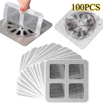 100PCS Jetable Douche Évacuation Attrape-Cheveux Maille Couvercles de Douche Filtre Crépine Évier Sol Arrêt Cheveux Pour Salle de Bain Cuisine