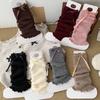 1Pair Plush Skin-friendly Warm Calf Leg Cover Cotton Sock Cover Soft Thick Versatile Stacked Socks Fashion Bow Tie Comfortable