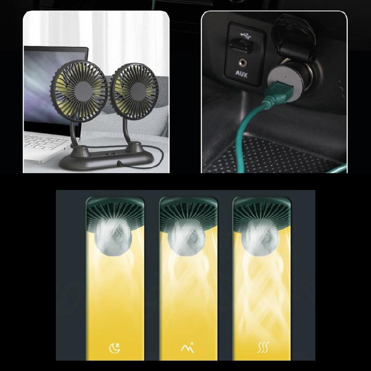 Adjustable Car Auto Air Cooling Dual for Head Fan Summer Low Noise Car Auto Cool