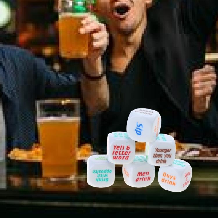 6Pcs 25mm Bar Dices Drinking Fun Game Dices Party Game Dices Pub Party Favors