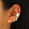 Matte Gold Ear Cuff Set Minimalist Curved and Band Ear Clips Non Piercing Ear Jewelry