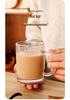 Thick Vertical Stripe Glass Cups with Handles - Set for Coffee, Juice, Water, and Milk