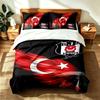 Besiktas JK (5) 3-teiliges Set, geeignet für Schlafzimmer, weich und bequem, ein ideales Geschenk für Familie und Freunde. Enthält einen Bettbezug und zwei Kissen