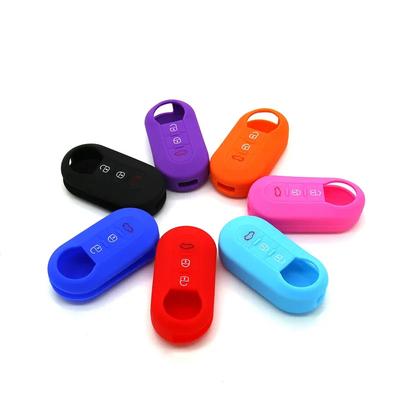 Silicone Silica Folding Flip Car Key For Fiat 500 Panda Punto Bravo 2017 Case Protective Auto Remote Key Shell Auto Accessories