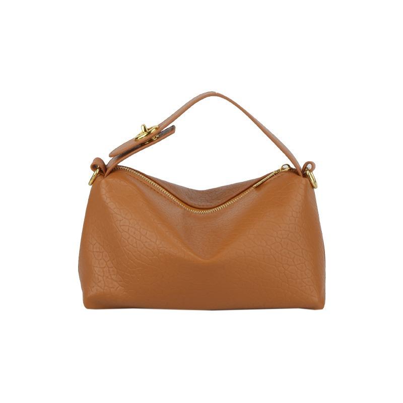 Lychee pattern bag women's new trendy fashion simple soft surface one shoulder crossbody hand carry retro armpit bag