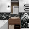 10/15/20/30cm Simulation Black Marble Tile Sticker Kitchen Bathroom Wardrobe Decor Waterproof & Oil-proof Ceramics Art Wallpaper