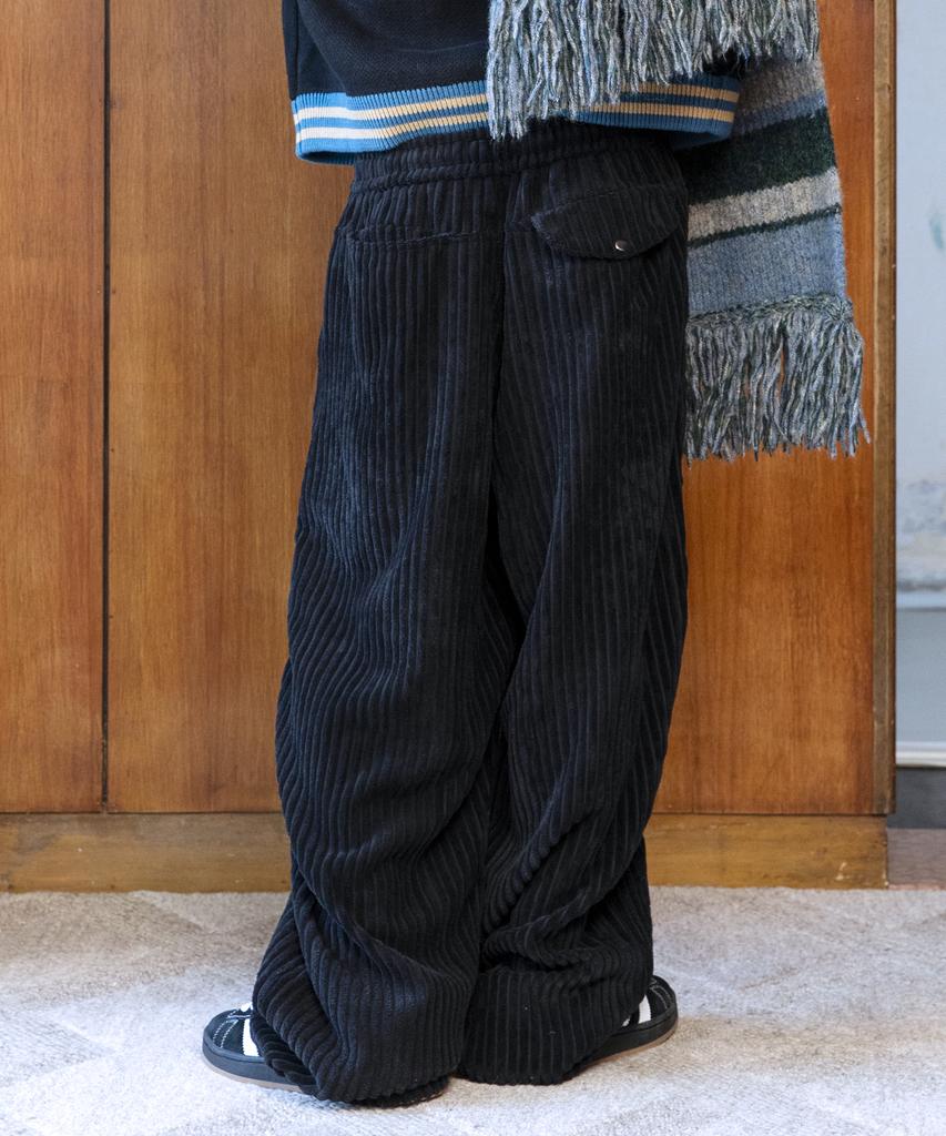 GLACK Gp152 Big Corduroy Easy Pants (Black)