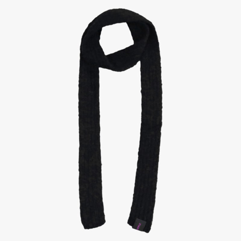 

PINK PINEAPPLE FLUFFY KNIT MUFFLER_BLACK BLACK_FREE