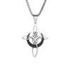 Retro Celtic Knot Hollow Out Pendant Woven Pattern Necklace Handmade Jewelry Gift