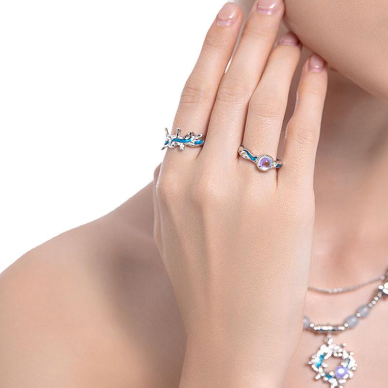 Elegant Dark Aesthetic Adjustable Copper Finger Ring For Women In Trendy Geometric Shape