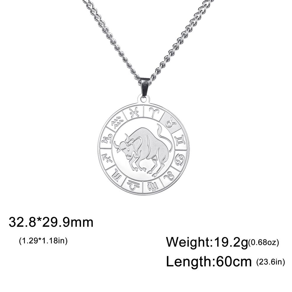 My Shape 12 Constellation Necklace Gothic Zodiac Pendant Chain Women Men Leo Aries Virgo Capricorn Birthday Jewelry Wholesale