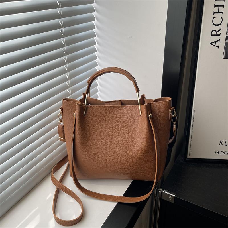 Street Style Large Pu Bucket Bag With Magnetic Closure For Casual Daily Use