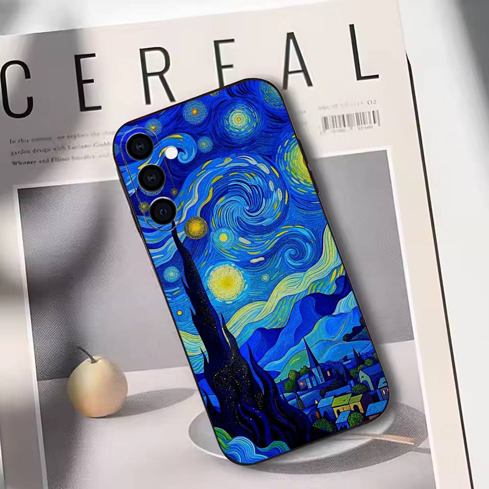 

Art Van Gogh Starry sky Phone Case For Samsung Galaxy A73,A72,A71,A70,A53,A52,A51,Soft Silicone Black Cover Samsung a51 4g