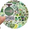 10/60Pcs Green Indie Pop Sticker Ins Style Indie Pop Sticker Graffiti Stickers for DIY Luggage Laptop Skateboard Motorcycle Bicycle Stickers