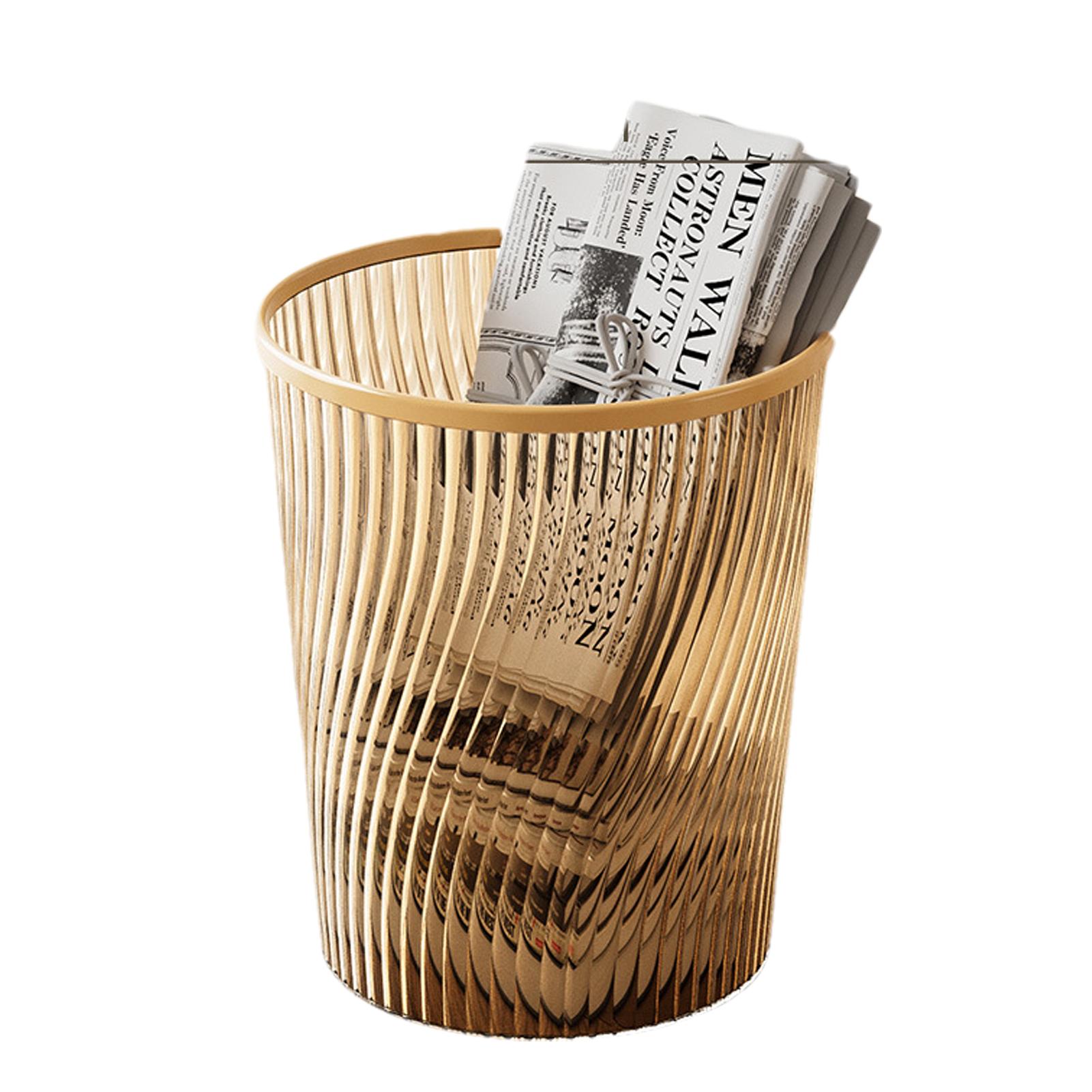 

Круглая мусорная корзина с резьбой для дома, офиса, рабочего пространства, для поддержания порядка, черная корзина для макулатуры, офисная корзина