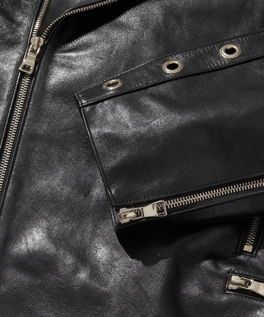 Libere Wide Leather Rider Jacket
