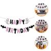 Halloween Birthday Banner Decorations Multi Color Paper Party Supplies For Decor 1 Set