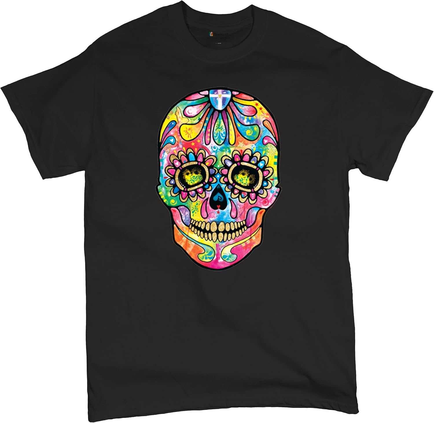 Dean Russo Sugar Skull T-Shirt Day of The Dead Neon Calaver Men s Tee S разноцветный