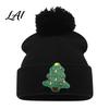 Christmas Holiday Hats Knitted Hat Winter Warm Hat with Pom Decor Cute Santa Claus Headwear Rolled Brim Soft Thermal Cuffed Cap for Party