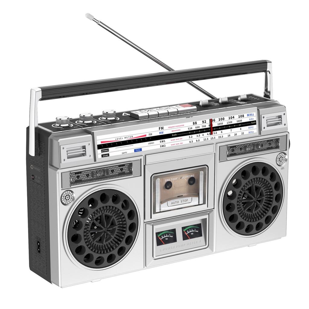 Retro Bluetooth Cassette Player with Dual Speakers and USB Recording