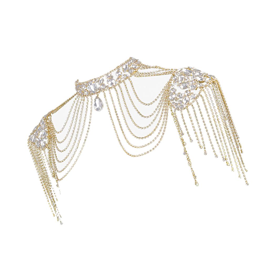Crystal Tassels Arm Chain Women Body Jewelry Multilayer Shoulder Body Jewelry Shoulder Chain Necklace for Any Occasion