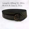 1Pcs Women's Wide Waist Waistband Chic PU Leather Belt with Retro Rivet Belt - Perfect for Casual Wear Weddings Parties & More