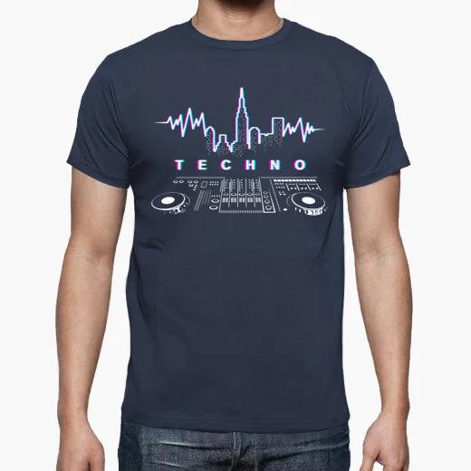 Unique New York City Silhouette DJ Techno TShirt Summer Cotton ONeck Short Sleeve Mens T Shirt New S3XL