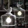 Nordic Creative Glass Bird Pendant Lights White Bird Small Pendant Lighting for Dining Room Restaurants Bar Cafe Shop Home Decor