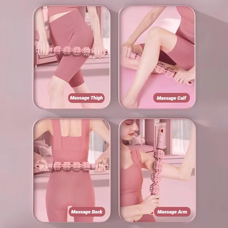 1/4 Ball Roller Massage Stick for Muscle Relaxation Yoga Fitness Wolf Tooth Fascia Release Calves Thighs Quadriceps Arms Forearms