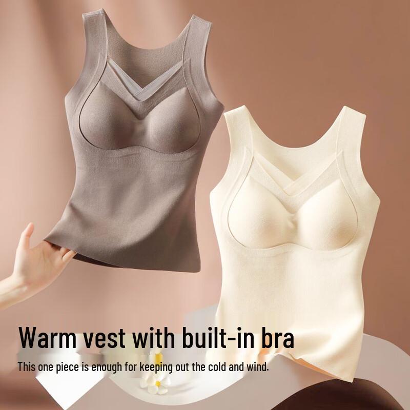 Urban Beauty Women's Wool Silk Thermal Vest with Chest Pads
