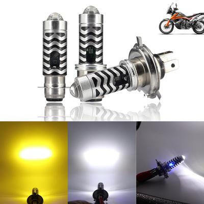 Motorcycle LED Headlight Bulb H4 H6 BA20D P15D Hi/Low Dual Colors Bulb Projector Lens Bulb Motor Driving Lights DRL Front Lamp