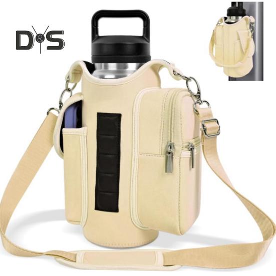 Borsa Magnetica per Bottiglia d'Acqua per Palestra Borsa per Bollitore con Scomparto Bifacciale Cinghia Regolabile Borsa a Tracolla per Articoli da Fitness
