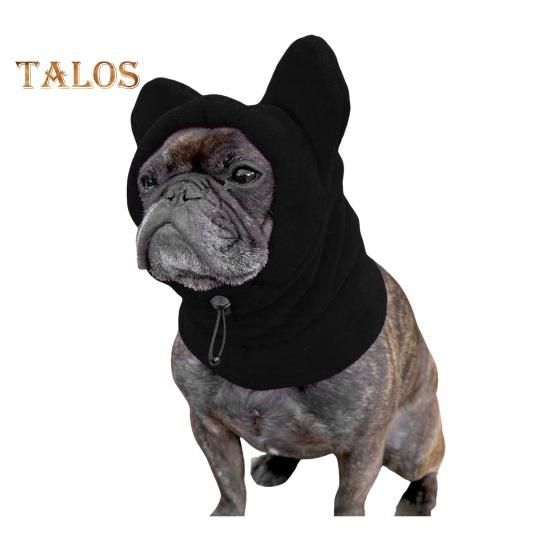 

Зимняя флисовая шапка для собак, теплый головной убор для собак, чехол для ушей, регулируемый капюшон для собак, ветрозащитный шарф для шеи для щенков маленьких и средних пород M чёрный