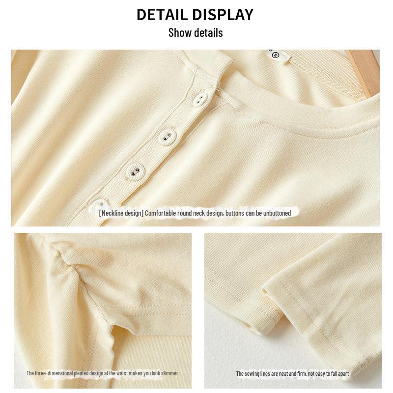 Dámský elegantní top s dlouhým rukávem a kulatým výstřihem slim fit na časný podzim