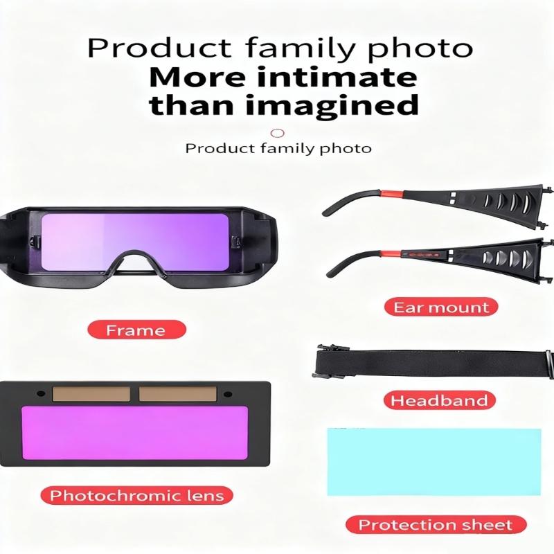 Auto Darkening Welding Goggles with ABS Frame and Light Sensing Lens Eye Protections Eyewears for Arcing Safety