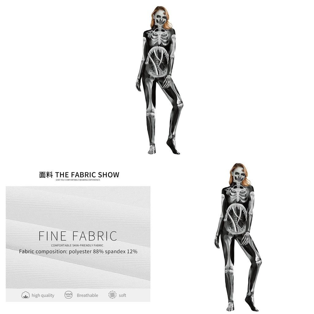 Fantasy Skeleton Adult Cosplay Costume With Polyester For Halloween Party