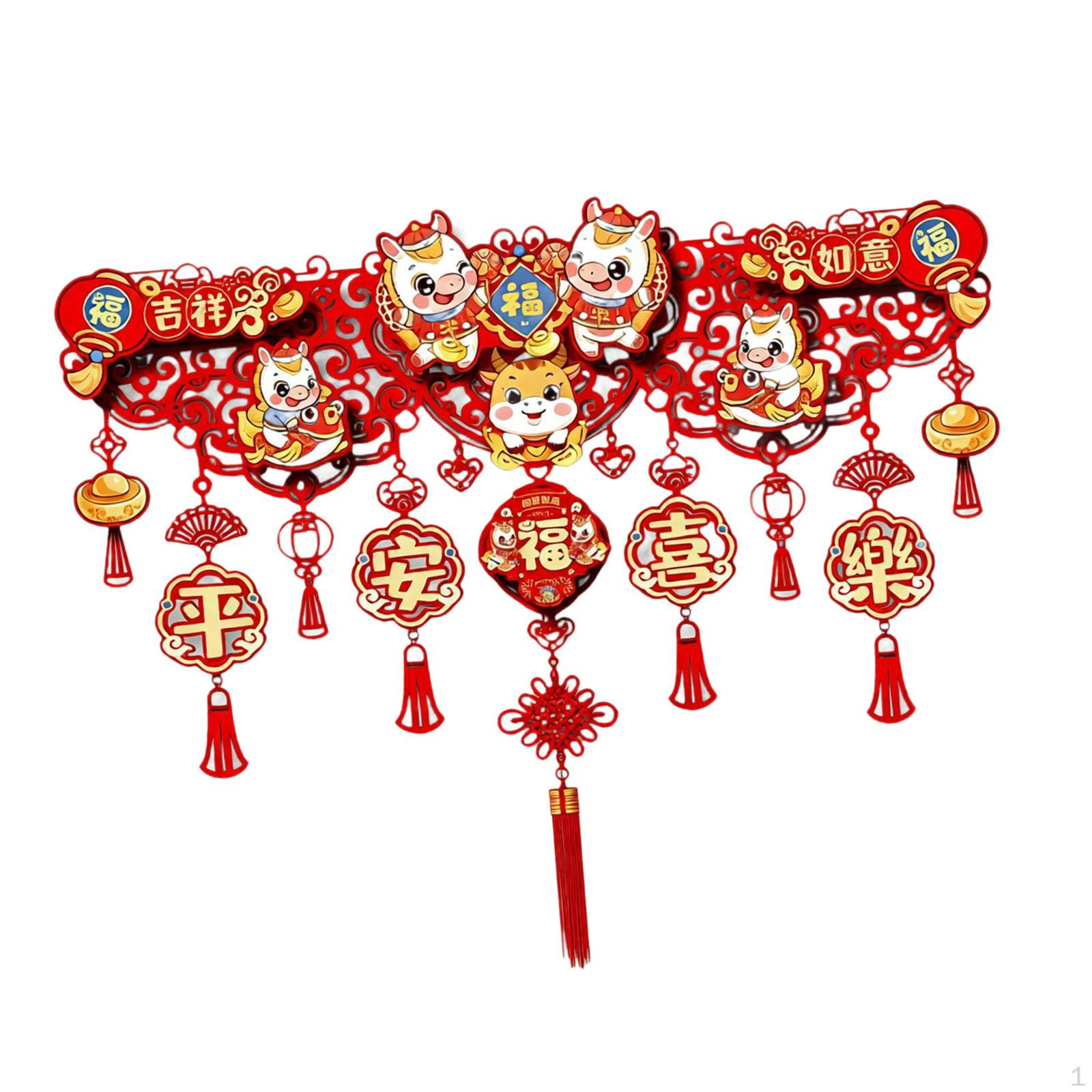 

Chinese Year Decoration Spring Festival Ornament Entryway Hanging Sign for Dining Room Holiday
